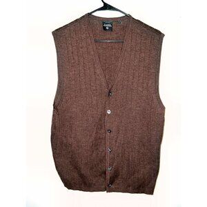 E-luxe Evergreen Softwear MERINO 100% WOOL Men classic brown vest XL Izrael